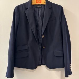 Talbots navy blue wool blazer size 10